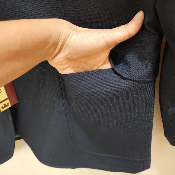 NWT Louis Martin Ladies Hopsack Poly/Wool Career Blazer Navy Blue, Size 12 - Picture 5 of 10